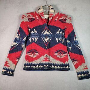 VTG Denim Supply Ralph Cardigan Sweater Women XS Aztec Southwestern Shawl Collar